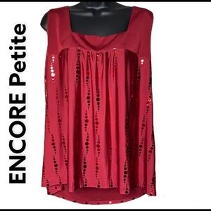 Encore Petite oversized hot red sleeveless top size 3X